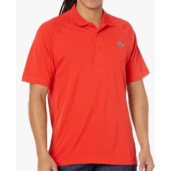 Lacoste Mens Ultra Dry Raglan Sleeve Polo Sport Short, Corrida S - Picture 1 of 3